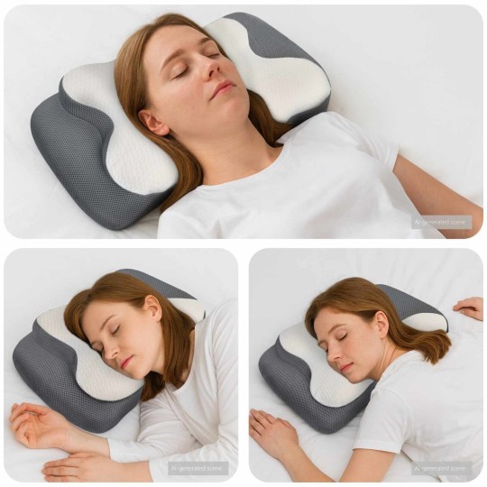 Анатомична възглавница Cervical Curve Memory, 58 x 37,5 x 12 см, бяла