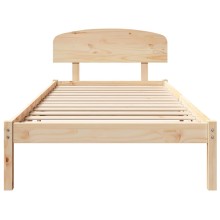 Единично легло WOODLINE от боров масив, натурално