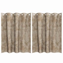 Кадифени завеси в цвят таупе с метални халки, 2 бр., 140 x 140 см