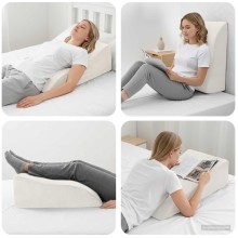 Клиновидна възглавница за крака Leg Elevation Comfort, 68 x 40 x 18 см, бяла