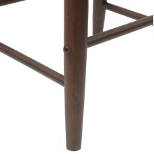 Комплект от 2 ниски бар стола тип табуретки в стил Mid-Century Modern от масивно каучуково дърво в кафяво и кремава тапицерия