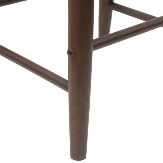 Комплект от 2 ниски бар стола тип табуретки в стил Mid-Century Modern от масивно каучуково дърво в кафяво и кремава тапицерия