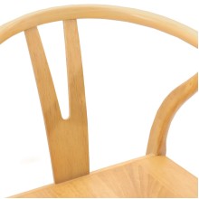Комплект от 2 трапезни стола тип кресла в стил Mid-Century Modern от масивно каучуково дърво в натурален цвят