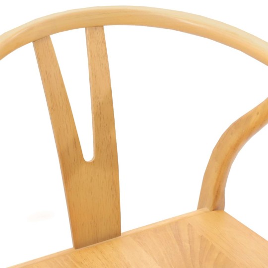 Комплект от 2 трапезни стола тип кресла в стил Mid-Century Modern от масивно каучуково дърво в натурален цвят