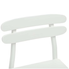 Комплект от 2 трапезни стола в стил Danish Modern от масивно каучуково дърво в изцяло бял цвят