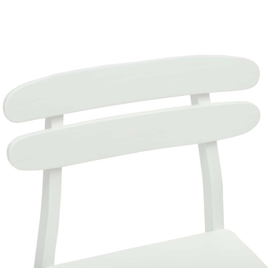 Комплект от 2 трапезни стола в стил Danish Modern от масивно каучуково дърво в изцяло бял цвят