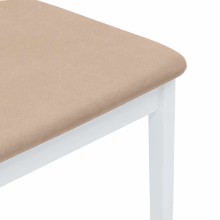 Комплект от 2 трапезни стола в стил Modern Rustic от масивно каучуково дърво в бяло и кафяв текстил