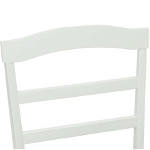 Комплект от 2 трапезни стола в стил Transitional Classic от масивно каучуково дърво в бяло и сива тапицерия
