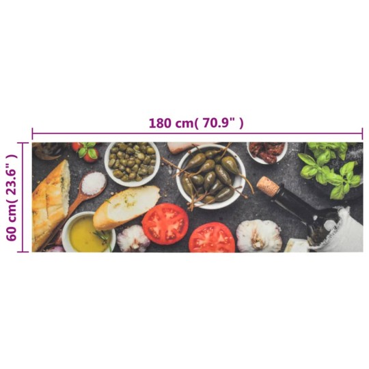 Кухненско килимче Mediterranean Dinner, 60x180 см, кадифе