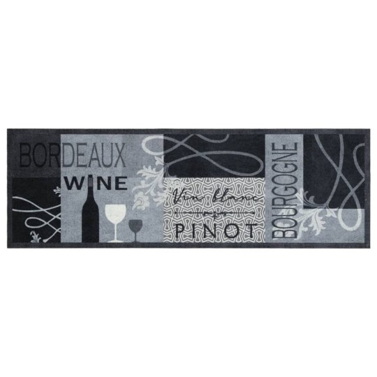 Кухненско килимче Retro Wine, сиво, 60x180 см, кадифе