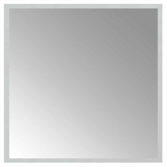 LED стенно огледало за баня с периферна светеща рамка и USB захранване, 50x50 см