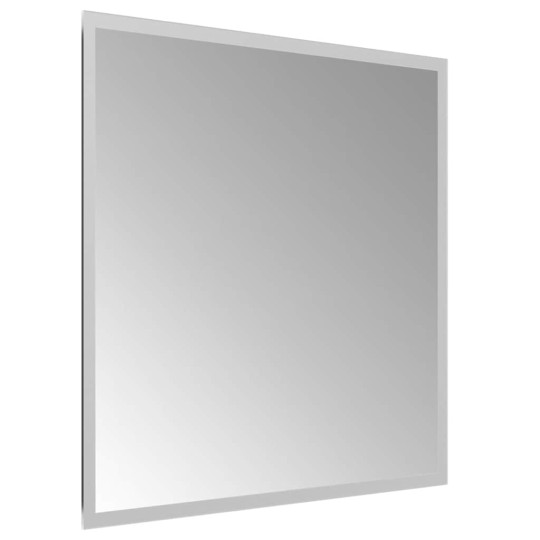 LED стенно огледало за баня с периферна светеща рамка и USB захранване, 50x50 см