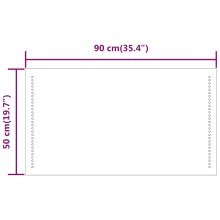 LED стенно огледало за баня с USB захранване и странично точково осветление, 90x50 см