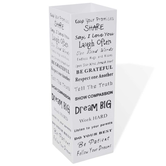 Метална поставка за чадъри SCRIPT, бяла, 15,5 x 15,5 x 48,5 см