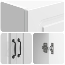 Модулен шкаф с врата и 3 чекмеджета, бял гланц, 33 x 34,5 x 174 см