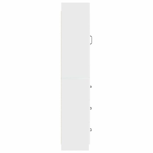 Модулен шкаф с врата и 3 чекмеджета, бял гланц, 33 x 34,5 x 174 см