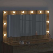 Настолно тоалетно огледало с Холивуд LED осветление дъб сонома 100 x 55 см