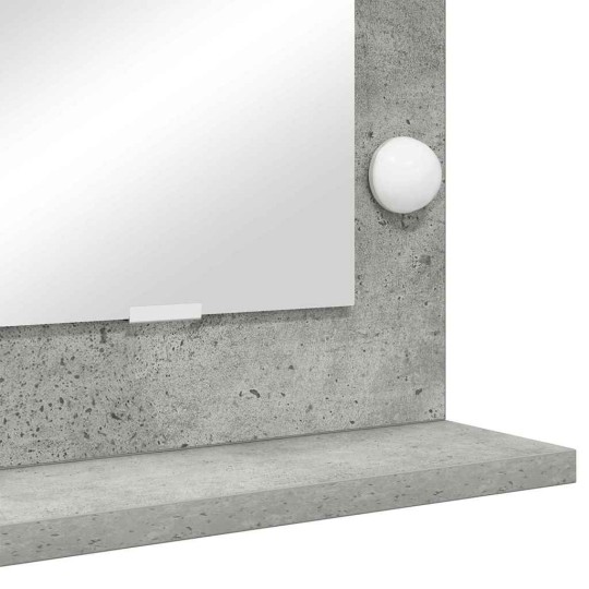 Настолно тоалетно огледало с Холивуд LED осветление циментено сиво 100 x 45 см