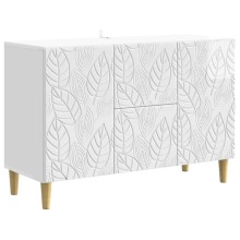 Нисък шкаф FLORA с 2 врати и 2 чекмеджета, бял гланц, 89 x 34,5 x 60 см