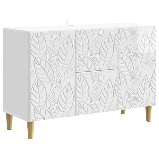 Нисък шкаф FLORA с 2 врати и 2 чекмеджета, бял гланц, 89 x 34,5 x 60 см