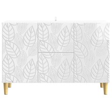 Нисък шкаф FLORA с 2 врати и 2 чекмеджета, бял гланц, 89 x 34,5 x 60 см