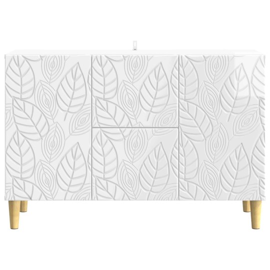 Нисък шкаф FLORA с 2 врати и 2 чекмеджета, бял гланц, 89 x 34,5 x 60 см