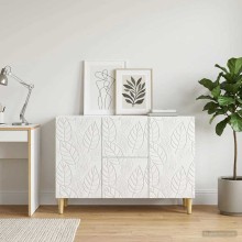 Нисък шкаф FLORA с 2 врати и 2 чекмеджета, бял гланц, 89 x 34,5 x 60 см