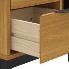 Нощно шкафче FLAM от масивна борова дървесина, кафяво, 49 x 35 x 50 см