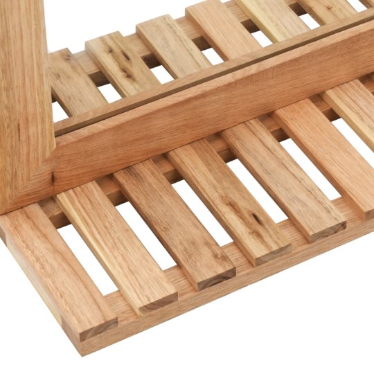 Огледало за баня от масивно орехово дърво с вграден рафт, 60x12x62 см