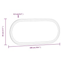 Овално LED стенно огледало за баня с USB захранване и периферна рамка, 100x45 см