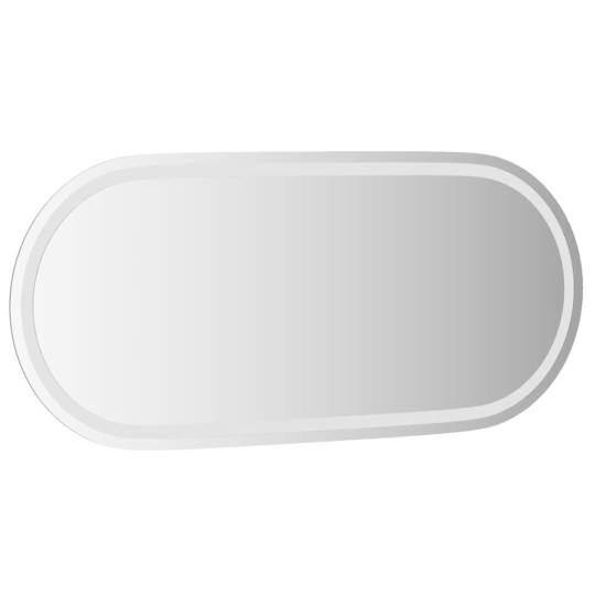Овално LED стенно огледало за баня с USB захранване и периферна рамка, 100x45 см