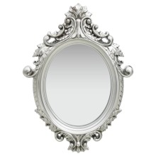 Овално стенно огледало в стил замък със сребриста барокова рамка 56 x 76 см
