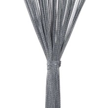 Пердета с ресни в цвят антрацит за тръбен корниз, 2 бр., 140 x 250 см