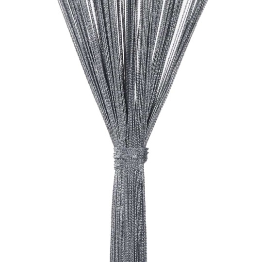 Пердета с ресни в цвят антрацит за тръбен корниз, 2 бр., 140 x 250 см