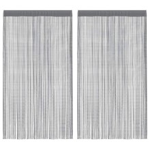 Пердета с ресни в цвят антрацит за тръбен корниз, 2 бр., 140 x 250 см