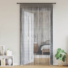 Пердета с ресни в цвят антрацит за тръбен корниз, 2 бр., 140 x 250 см