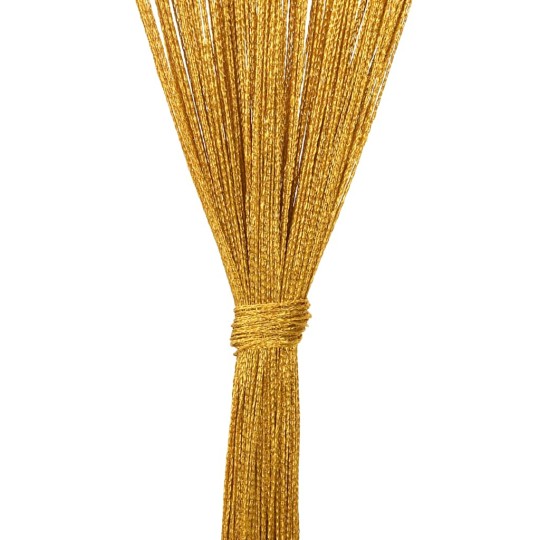 Пердета с ресни в цвят златен за тръбен корниз, 2 бр., 100 x 250 см