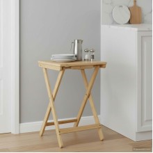 Помощна сгъваема маса в стил Eco Minimalist, бамбук масив, 40 x 30 см