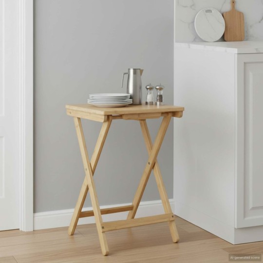 Помощна сгъваема маса в стил Eco Minimalist, бамбук масив, 40 x 30 см