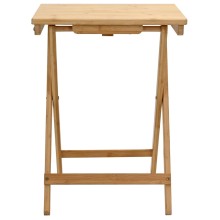 Помощна сгъваема маса в стил Eco Minimalist, бамбук масив, 40 x 30 см