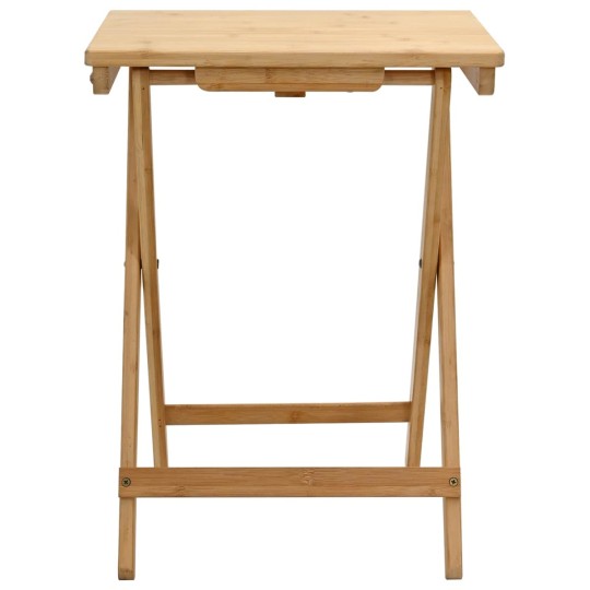 Помощна сгъваема маса в стил Eco Minimalist, бамбук масив, 40 x 30 см