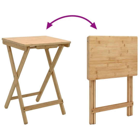 Помощна сгъваема маса в стил Eco Minimalist, бамбук масив, 40 x 30 см