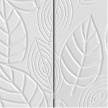 Шкаф FLORA с 2 врати и флорални фронтове, бял гланц, 66 x 34,5 x 90 см