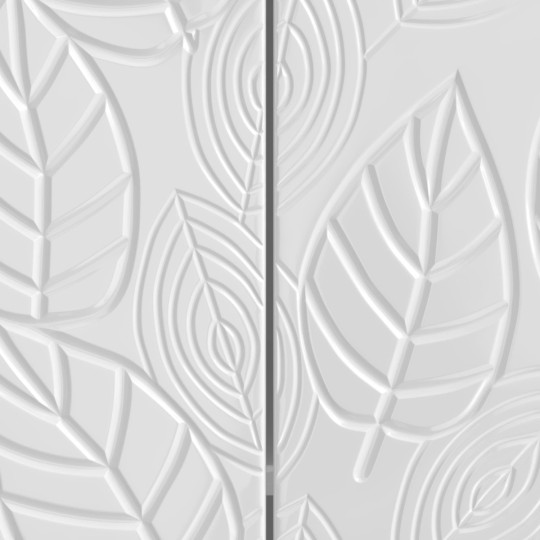 Шкаф FLORA с 2 врати и флорални фронтове, бял гланц, 66 x 34,5 x 90 см