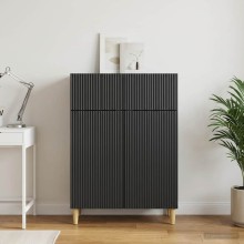 Шкаф LINEA с 2 врати и горно чекмедже, черен, 66 x 34,5 x 90 см