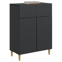 Шкаф LINEA с 2 врати и горно чекмедже, черен, 66 x 34,5 x 90 см