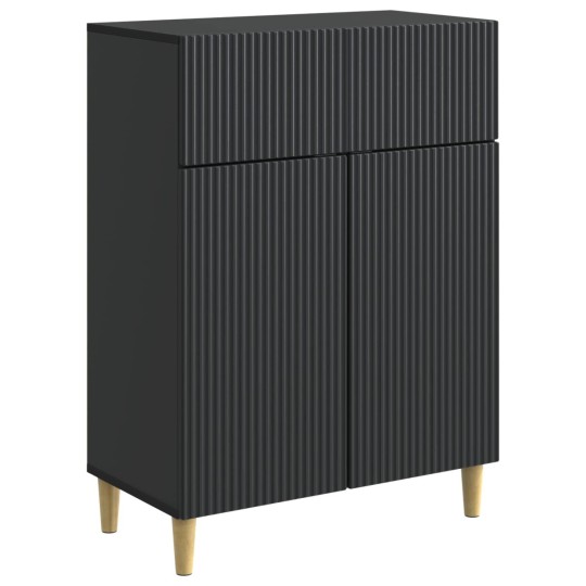 Шкаф LINEA с 2 врати и горно чекмедже, черен, 66 x 34,5 x 90 см