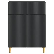 Шкаф LINEA с 2 врати и горно чекмедже, черен, 66 x 34,5 x 90 см