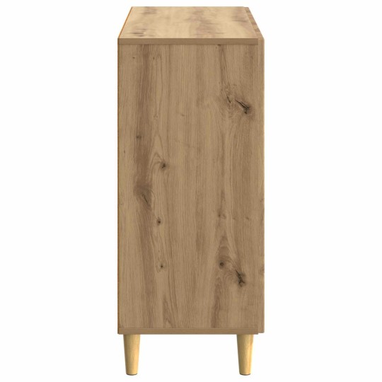 Шкаф LINEA с 3 врати и фрезовани фронтове, дъб артизан, 89 x 34,5 x 80 см
