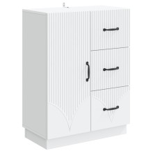 Шкаф ONDA с врата и 3 чекмеджета, бял, 66 x 34,5 x 87 см